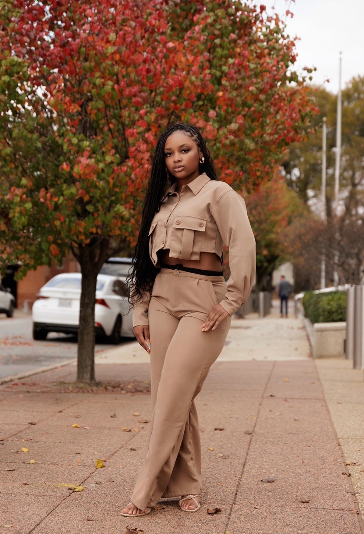 The Moment | Khaki 2 Piece Pant Set