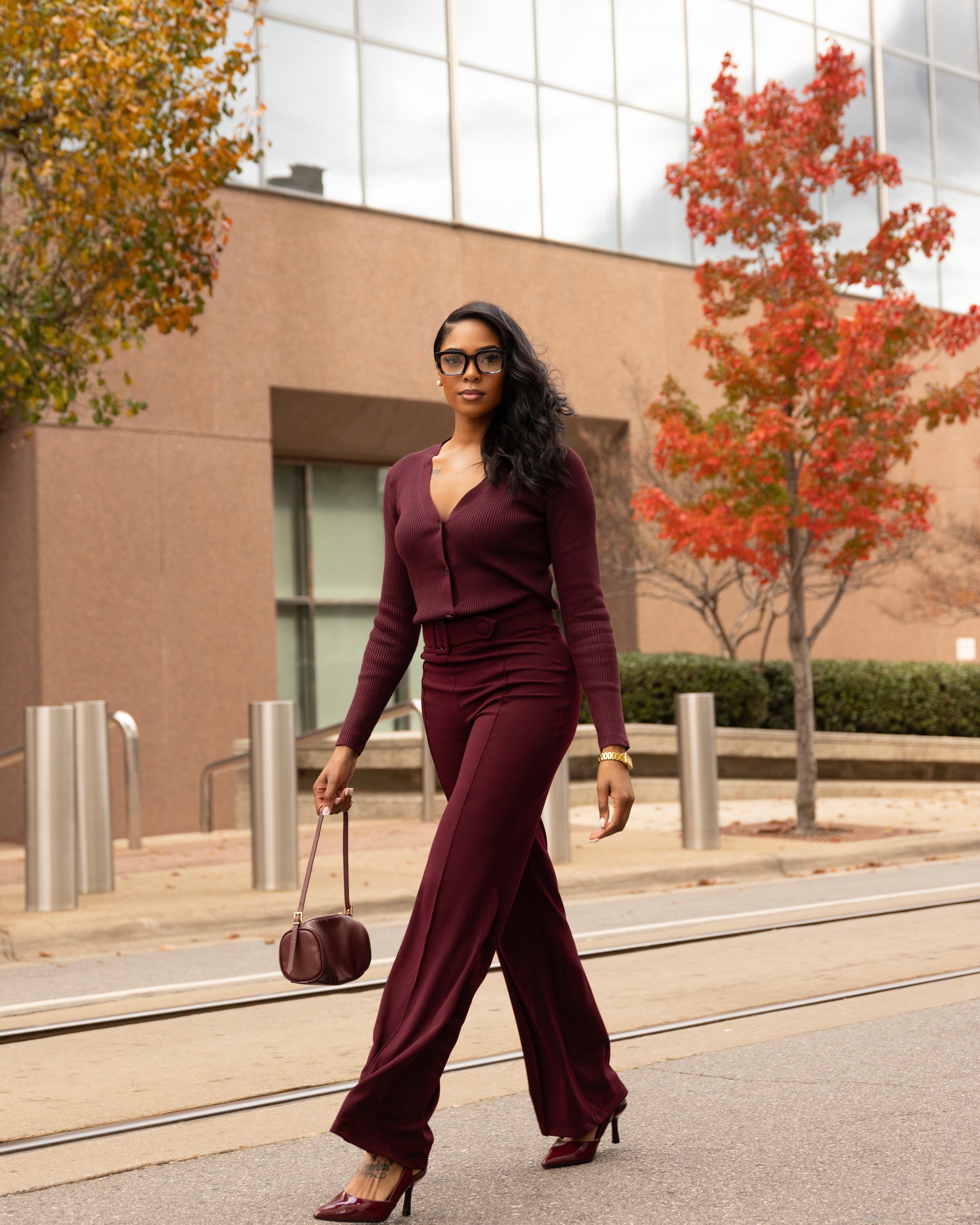 Prestige | Wide-Leg Trouser (Wine)