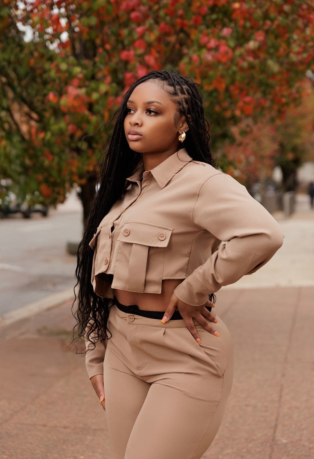 The Moment | Khaki 2 Piece Pant Set