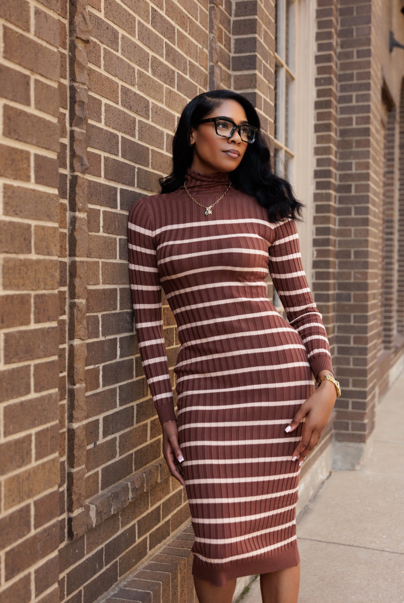 Latte' | Turtleneck Dress