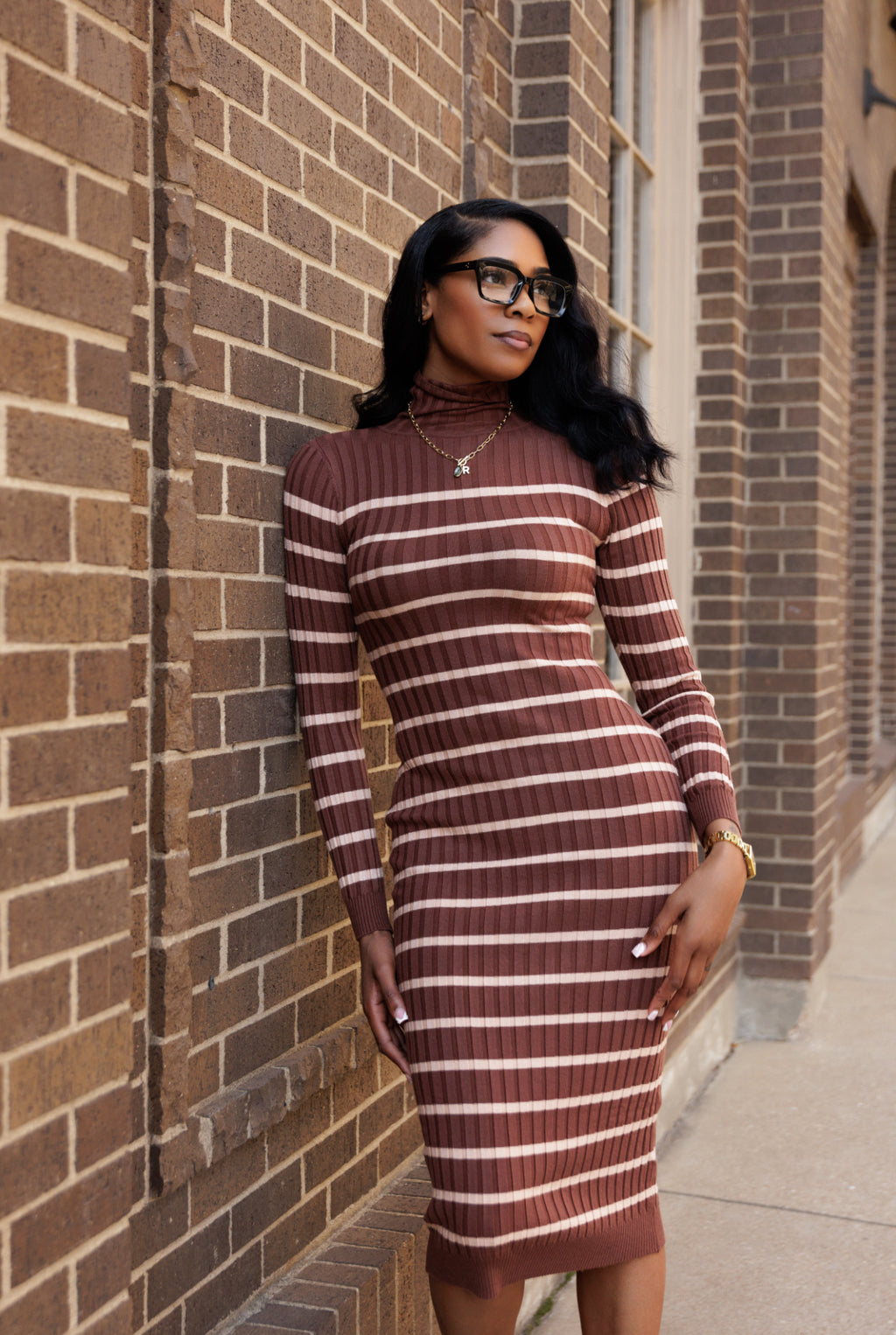 Latte' | Turtleneck Dress